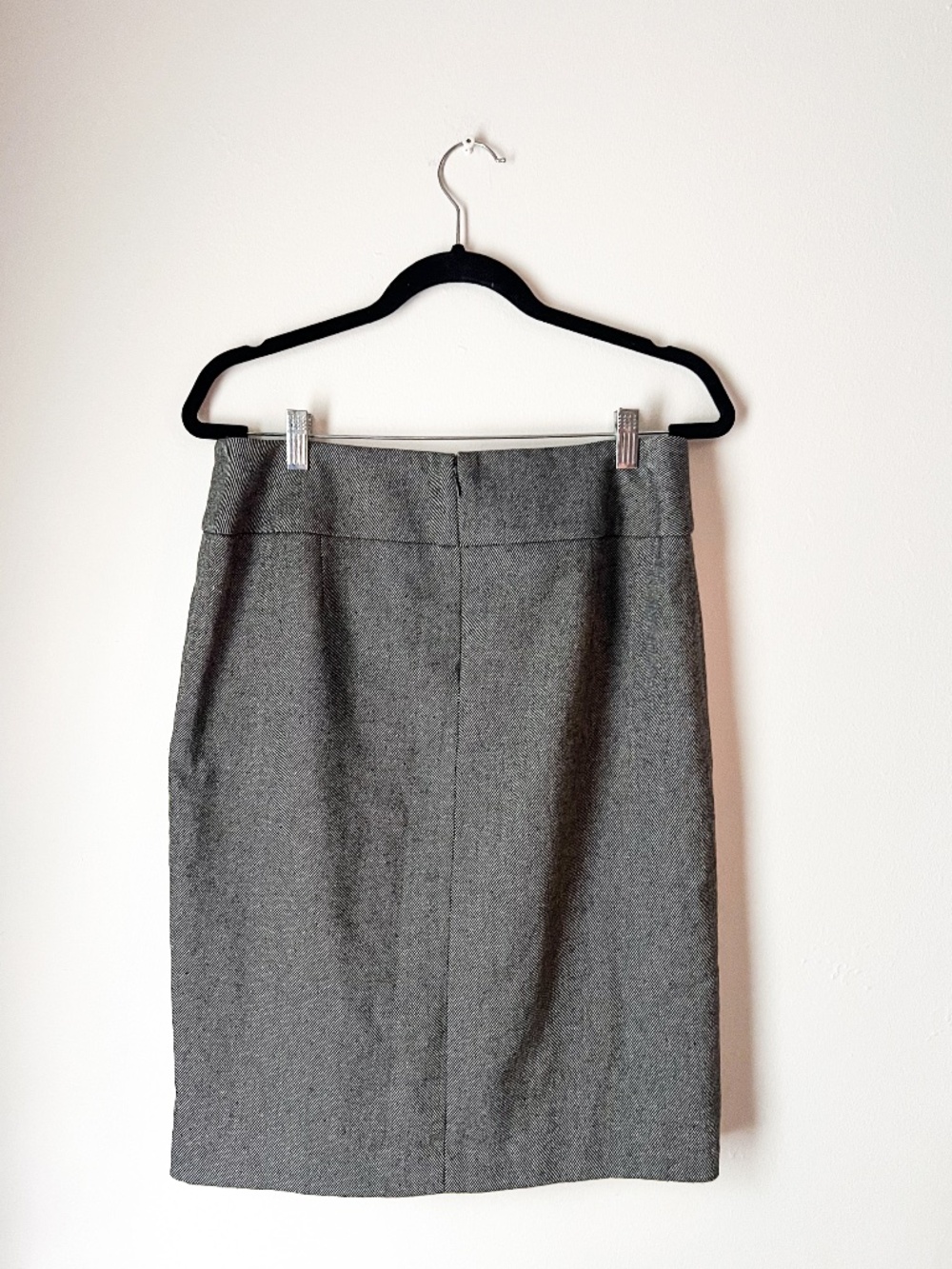 Wool Blend Ruffle Pencil Skirt Gray Career Chic Office Siren Classic | Talbots - Picture 2 of 5